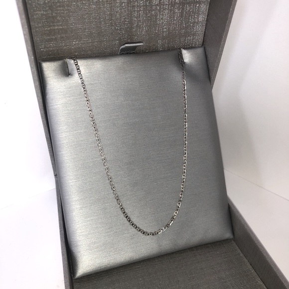 Solid 10K (not 14K ) White Gold Fancy Mariner Link Neck Chain Necklace - Picture 13 of 14